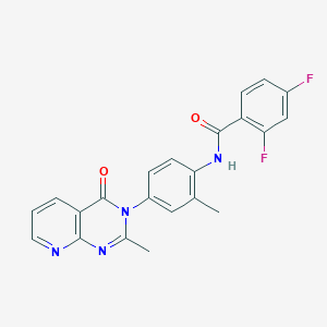 molecular formula C22H16F2N4O2 B2703596 2,4-difluoro-N-[2-methyl-4-(2-methyl-4-oxopyrido[2,3-d]pyrimidin-3-yl)phenyl]benzamide CAS No. 921563-98-6