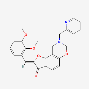 molecular formula C25H22N2O5 B2703597 (Z)-2-(2,3-dimethoxybenzylidene)-8-(pyridin-2-ylmethyl)-8,9-dihydro-2H-benzofuro[7,6-e][1,3]oxazin-3(7H)-one CAS No. 929829-67-4
