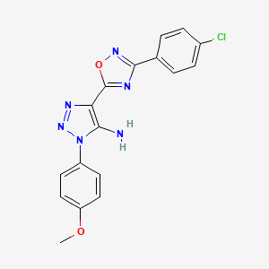 molecular formula C17H13ClN6O2 B2703611 5-[3-(4-Chlorophenyl)-1,2,4-oxadiazol-5-yl]-3-(4-methoxyphenyl)triazol-4-amine CAS No. 892777-55-8