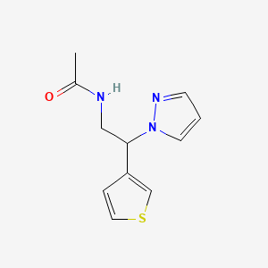 N-(2-(1H-pyrazol-1-yl)-2-(thiophen-3-yl)ethyl)acetamide