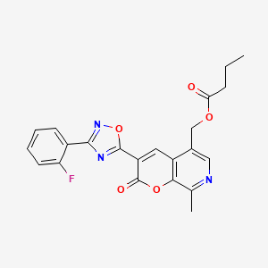 (3-(3-(2-fluorophenyl)-1,2,4-oxadiazol-5-yl)-8-methyl-2-oxo-2H-pyrano[2,3-c]pyridin-5-yl)methyl butyrate