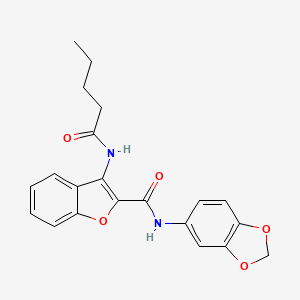 N-(benzo[d][1,3]dioxol-5-yl)-3-pentanamidobenzofuran-2-carboxamide