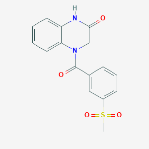 molecular formula C16H14N2O4S B2703640 4-(3-(methylsulfonyl)benzoyl)-3,4-dihydroquinoxalin-2(1H)-one CAS No. 952887-70-6
