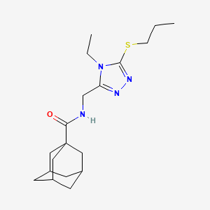 molecular formula C19H30N4OS B2703667 N-[(4-ethyl-5-propylsulfanyl-1,2,4-triazol-3-yl)methyl]adamantane-1-carboxamide CAS No. 476438-41-2