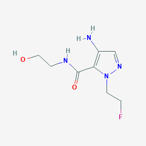 molecular formula C8H13FN4O2 B2703681 4-Amino-1-(2-fluoroethyl)-N-(2-hydroxyethyl)-1H-pyrazole-5-carboxamide CAS No. 2101195-39-3