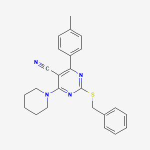 2-(Benzylsulfanyl)-4-(4-methylphenyl)-6-piperidino-5-pyrimidinecarbonitrile