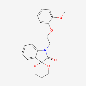 molecular formula C20H21NO5 B2703687 1'-(2-(2-甲氧基苯氧基)乙基)螺[[1,3]二氧杂环戊烷-2,3'-吲哚]-2'-酮 CAS No. 876890-56-1