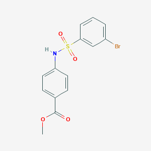 molecular formula C14H12BrNO4S B270369 Methyl 4-{[(3-bromophenyl)sulfonyl]amino}benzoate 