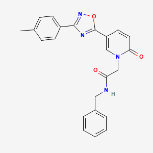 molecular formula C23H20N4O3 B2703691 4-benzyl-7-hydroxy-N-(2-methylbenzyl)-5-oxo-4,5-dihydrothieno[3,2-b]pyridine-6-carboxamide CAS No. 1112408-73-7
