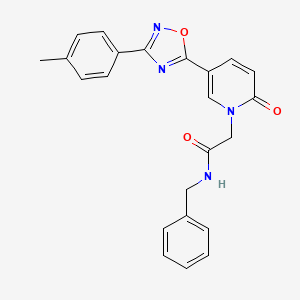 molecular formula C23H20N4O3 B2703691 N-benzyl-2-{5-[3-(4-methylphenyl)-1,2,4-oxadiazol-5-yl]-2-oxo-1,2-dihydropyridin-1-yl}acetamide CAS No. 1112408-73-7