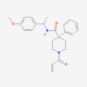 molecular formula C24H28N2O3 B2703697 N-[1-(4-Methoxyphenyl)ethyl]-4-phenyl-1-prop-2-enoylpiperidine-4-carboxamide CAS No. 2199964-76-4