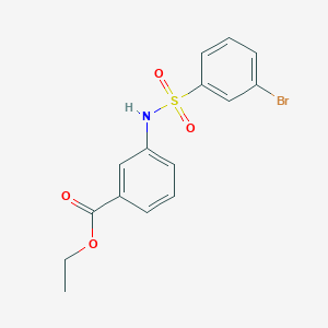 molecular formula C15H14BrNO4S B270370 Ethyl 3-{[(3-bromophenyl)sulfonyl]amino}benzoate 