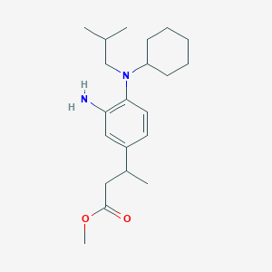 molecular formula C21H34N2O2 B2703706 Methyl 3-[3-amino-4-[cyclohexyl(2-methylpropyl)amino]phenyl]butanoate CAS No. 2101987-56-6