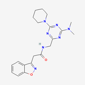 2-(benzo[d]isoxazol-3-yl)-N-((4-(dimethylamino)-6-(piperidin-1-yl)-1,3,5-triazin-2-yl)methyl)acetamide