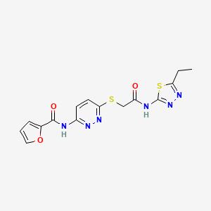 molecular formula C15H14N6O3S2 B2703711 N-(6-((2-((5-ethyl-1,3,4-thiadiazol-2-yl)amino)-2-oxoethyl)thio)pyridazin-3-yl)furan-2-carboxamide CAS No. 1021136-25-3