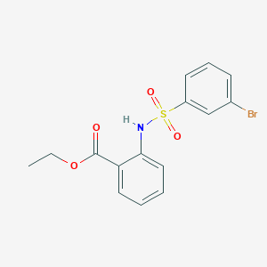 molecular formula C15H14BrNO4S B270372 Ethyl 2-{[(3-bromophenyl)sulfonyl]amino}benzoate 