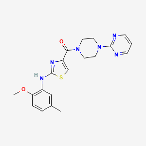 (2-((2-Methoxy-5-methylphenyl)amino)thiazol-4-yl)(4-(pyrimidin-2-yl)piperazin-1-yl)methanone