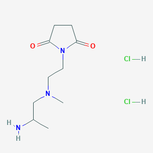 molecular formula C10H21Cl2N3O2 B2703734 1-(2-((2-Aminopropyl)(methyl)amino)ethyl)pyrrolidine-2,5-dione dihydrochloride CAS No. 2095408-91-4