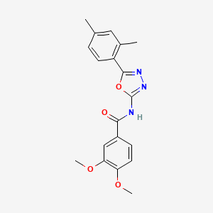 molecular formula C19H19N3O4 B2703735 N-(5-(2,4-dimethylphenyl)-1,3,4-oxadiazol-2-yl)-3,4-dimethoxybenzamide CAS No. 891145-37-2
