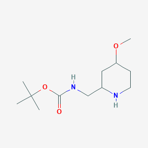 molecular formula C12H24N2O3 B2703742 tert-butyl N-[(4-methoxypiperidin-2-yl)methyl]carbamate CAS No. 1461704-68-6