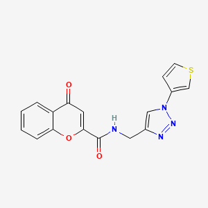 4-oxo-N-((1-(thiophen-3-yl)-1H-1,2,3-triazol-4-yl)methyl)-4H-chromene-2-carboxamide