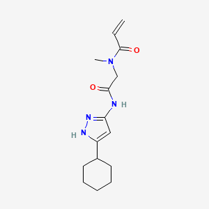 N-[2-[(5-Cyclohexyl-1H-pyrazol-3-yl)amino]-2-oxoethyl]-N-methylprop-2-enamide