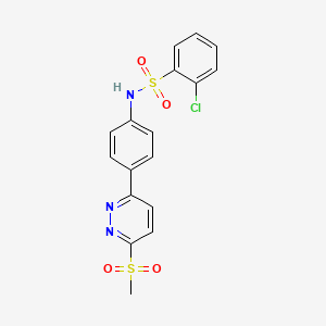 2-chloro-N-(4-(6-(methylsulfonyl)pyridazin-3-yl)phenyl)benzenesulfonamide