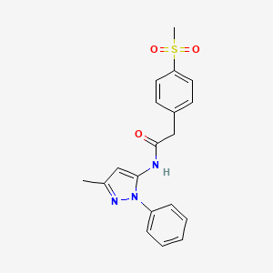 N-(3-methyl-1-phenyl-1H-pyrazol-5-yl)-2-(4-(methylsulfonyl)phenyl)acetamide