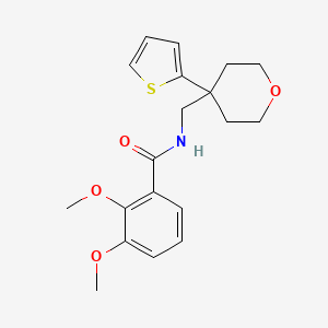 molecular formula C19H23NO4S B2703757 2,3-dimethoxy-N-((4-(thiophen-2-yl)tetrahydro-2H-pyran-4-yl)methyl)benzamide CAS No. 1203263-34-6