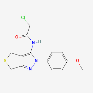 molecular formula C14H14ClN3O2S B2703763 2-chloro-N-[2-(4-methoxyphenyl)-4,6-dihydrothieno[3,4-c]pyrazol-3-yl]acetamide CAS No. 392255-26-4