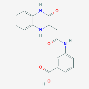 molecular formula C17H15N3O4 B2703765 3-[2-(3-Oxo-1,2,3,4-tetrahydro-quinoxalin-2-yl)-acetylamino]-benzoic acid CAS No. 471916-04-8