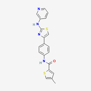 molecular formula C20H16N4OS2 B2703775 4-methyl-N-(4-(2-(pyridin-3-ylamino)thiazol-4-yl)phenyl)thiophene-2-carboxamide CAS No. 1797160-73-6