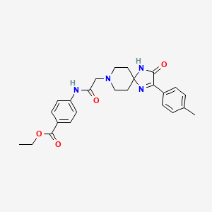 Ethyl 4-(2-(3-oxo-2-(p-tolyl)-1,4,8-triazaspiro[4.5]dec-1-en-8-yl)acetamido)benzoate