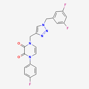 molecular formula C20H14F3N5O2 B2703800 1-[[1-[(3,5-Difluorophenyl)methyl]triazol-4-yl]methyl]-4-(4-fluorophenyl)pyrazine-2,3-dione CAS No. 2380042-55-5