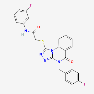 2-((4-(4-fluorobenzyl)-5-oxo-4,5-dihydro-[1,2,4]triazolo[4,3-a]quinazolin-1-yl)thio)-N-(3-fluorophenyl)acetamide