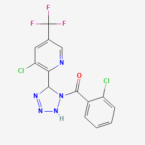 molecular formula C14H8Cl2F3N5O B2703803 3-chloro-2-[1-(2-chlorobenzoyl)-4,5-dihydro-1H-1,2,3,4-tetrazol-5-yl]-5-(trifluoromethyl)pyridine CAS No. 1092345-83-9