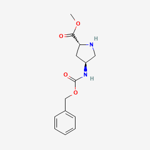 molecular formula C14H18N2O4 B2703811 (2R,4S)-Methyl 4-(((benzyloxy)carbonyl)amino)pyrrolidine-2-carboxylate CAS No. 1279200-05-3