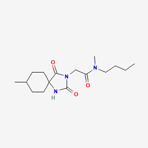N-butyl-N-methyl-2-(8-methyl-2,4-dioxo-1,3-diazaspiro[4.5]dec-3-yl)acetamide