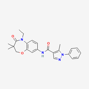 N-(5-ethyl-3,3-dimethyl-4-oxo-2,3,4,5-tetrahydrobenzo[b][1,4]oxazepin-8-yl)-5-methyl-1-phenyl-1H-pyrazole-4-carboxamide