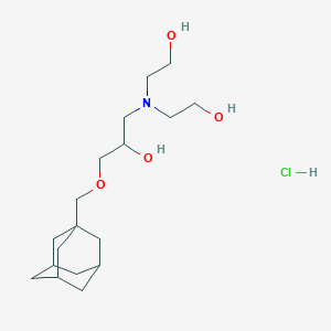 molecular formula C18H34ClNO4 B2703822 2,2'-((3-((3r,5r,7r)-Adamantan-1-ylmethoxy)-2-hydroxypropyl)azanediyl)diethanol hydrochloride CAS No. 1185013-36-8