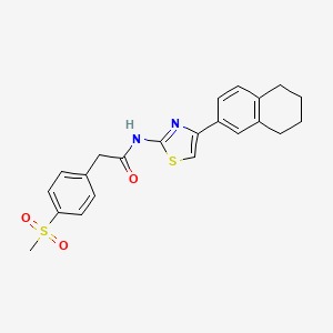 molecular formula C22H22N2O3S2 B2703827 2-(4-(methylsulfonyl)phenyl)-N-(4-(5,6,7,8-tetrahydronaphthalen-2-yl)thiazol-2-yl)acetamide CAS No. 942008-54-0