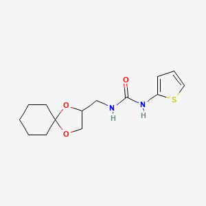 molecular formula C14H20N2O3S B2703834 1-(1,4-Dioxaspiro[4.5]decan-2-ylmethyl)-3-(thiophen-2-yl)urea CAS No. 1209299-99-9