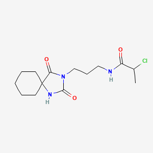 molecular formula C14H22ClN3O3 B2703835 2-Chloro-N-[3-(2,4-dioxo-1,3-diazaspiro[4.5]decan-3-yl)propyl]propanamide CAS No. 2411292-25-4