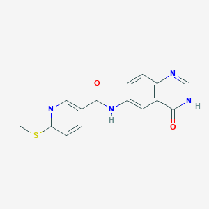 molecular formula C15H12N4O2S B2703845 6-(methylsulfanyl)-N-(4-oxo-3,4-dihydroquinazolin-6-yl)pyridine-3-carboxamide CAS No. 1280945-19-8