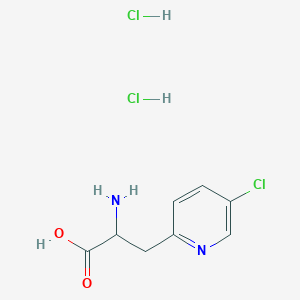 molecular formula C8H11Cl3N2O2 B2703863 2-氨基-3-(5-氯吡啶-2-基)丙酸；二盐酸盐 CAS No. 209527-00-4