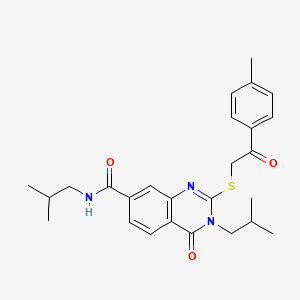 N,3-diisobutyl-2-{[2-(4-methylphenyl)-2-oxoethyl]thio}-4-oxo-3,4-dihydroquinazoline-7-carboxamide