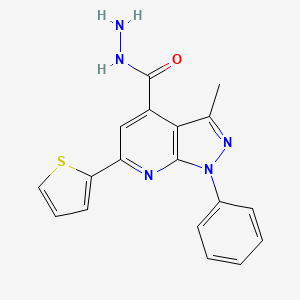 3-methyl-1-phenyl-6-(thiophen-2-yl)-1H-pyrazolo[3,4-b]pyridine-4-carbohydrazide