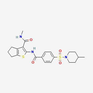 N-methyl-2-(4-((4-methylpiperidin-1-yl)sulfonyl)benzamido)-5,6-dihydro-4H-cyclopenta[b]thiophene-3-carboxamide