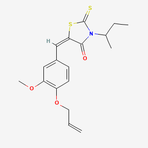 molecular formula C18H21NO3S2 B2703880 (E)-5-(4-(allyloxy)-3-methoxybenzylidene)-3-(sec-butyl)-2-thioxothiazolidin-4-one CAS No. 608490-87-5