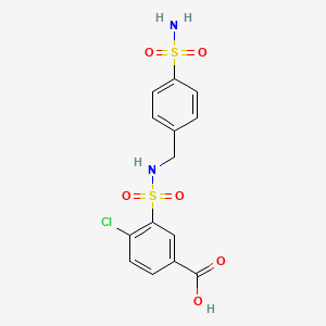 4-Chloro-3-{[(4-sulfamoylphenyl)methyl]sulfamoyl}benzoic acid